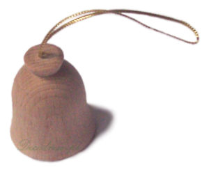 Dzwonek na choinkę toczony drewniany decodrew