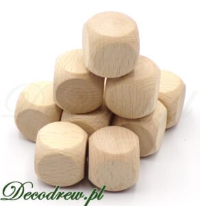 Drewniane kostki do gier model Wood dice, produkcja elementów toczonych do gier.